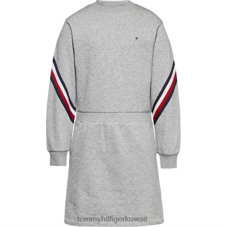 الرمادي ص01 Tommy Hilfiger فستان البلوز العالمي للصغار 4464419814