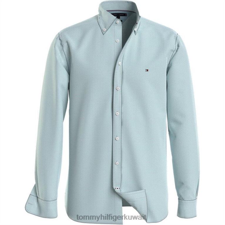 برنت الأخضر 0h7 Tommy Hilfiger قميص RF بطباعة صغيرة بلونين 4464419772