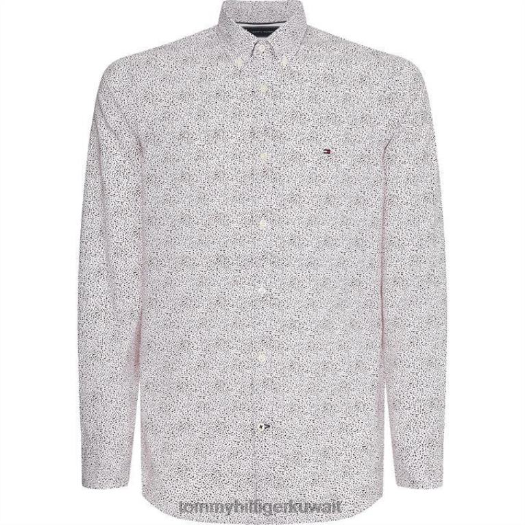 أبيض/أحمر/كحلي 0k5 Tommy Hilfiger قميص الأزهار الصغيرة ضئيلة 4464420305