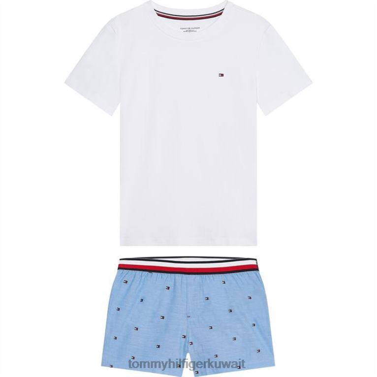 0sz الأبيض Tommy Hilfiger مجموعة بيجامة قصيرة 4464420324