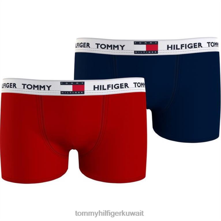 أحمر/كحلي 0wd Tommy Hilfiger 2 عبوة من سراويل الملاكم 4464420251