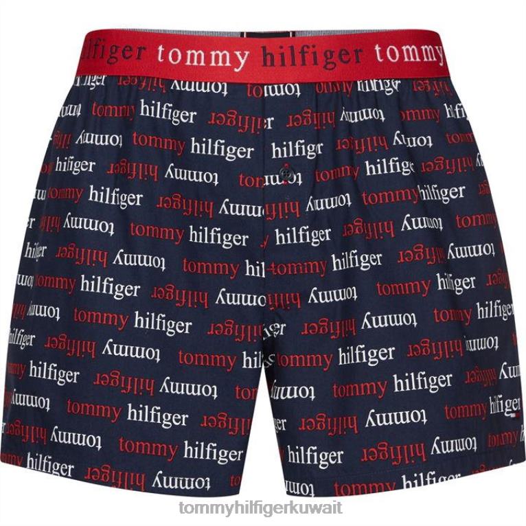 0z1 البحرية Tommy Hilfiger بوكسر بطبعات منسوجة 4464420553