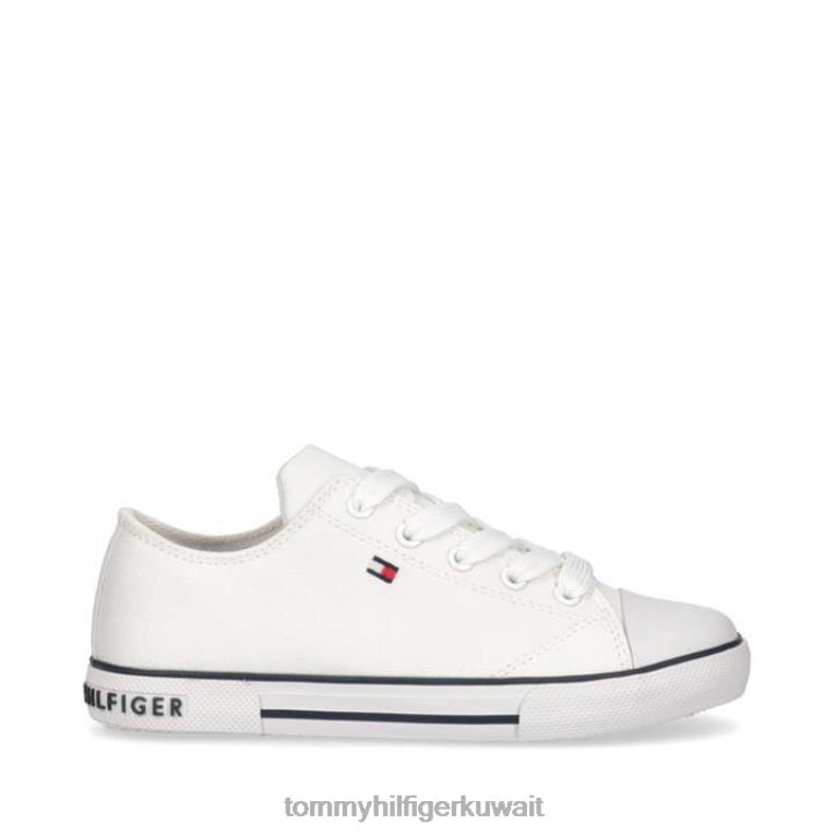 الأبيض 100 Tommy Hilfiger حذاء فنسنت لو القماشي للصغار 4464420256