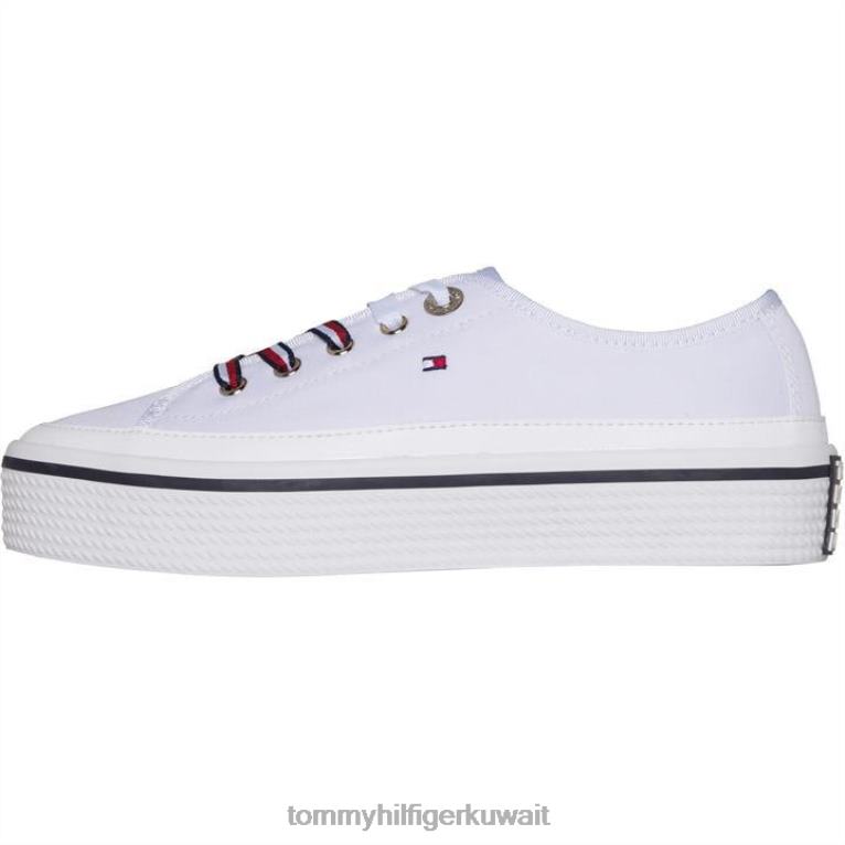 الأبيض 100 Tommy Hilfiger المدربين شركة flatform 4464419590