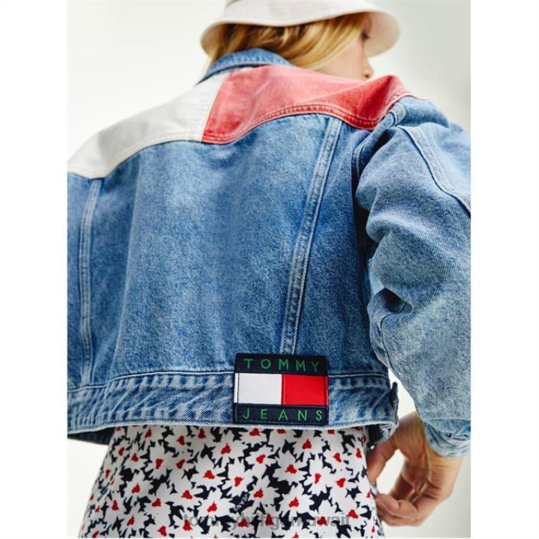 ضوء الدنيم 1ab Tommy Hilfiger تومي جينز الدنيم سائق شاحنة العلم المحاصيل 4464420470