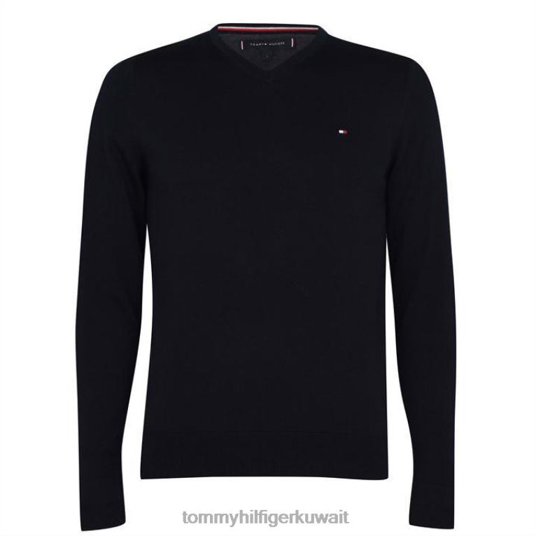 البحرية 403 Tommy Hilfiger سترة من القطن برقبة على شكل حرف V 4464420039