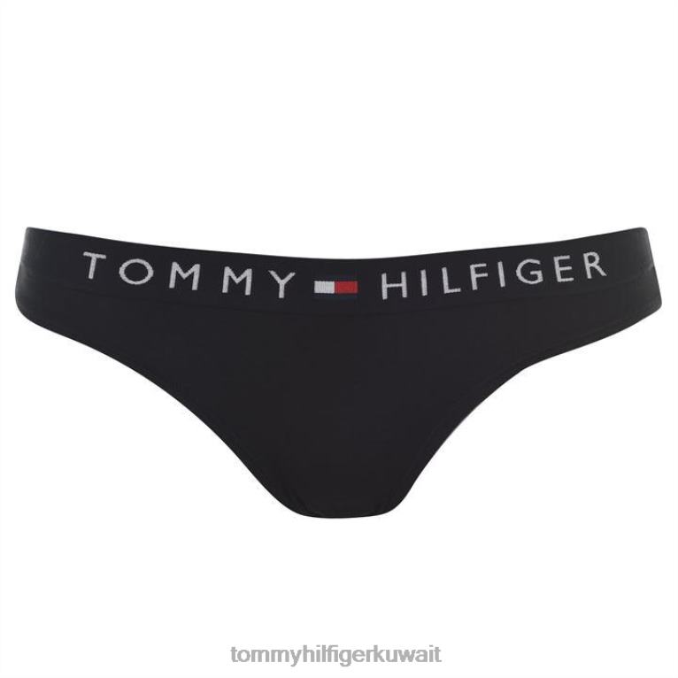 أسود 990 Tommy Hilfiger سراويل مطاطية بحزام خصر تحمل شعار الماركة 4464420530