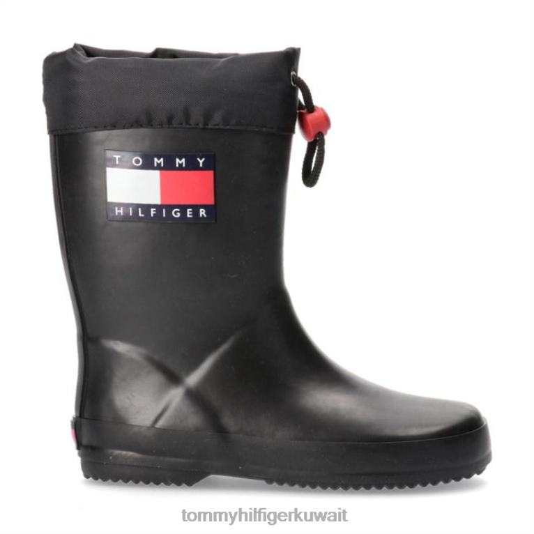 أسود 999 Tommy Hilfiger حذاء المطر العلم 4464420236