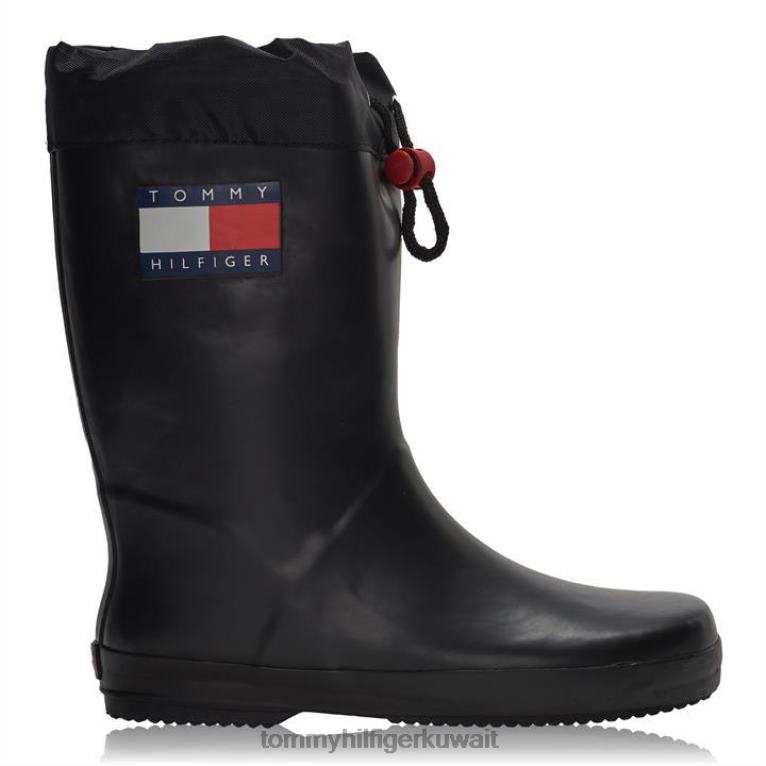 أسود 999 Tommy Hilfiger حذاء المطر من تومي فلاج JN10 4464420294