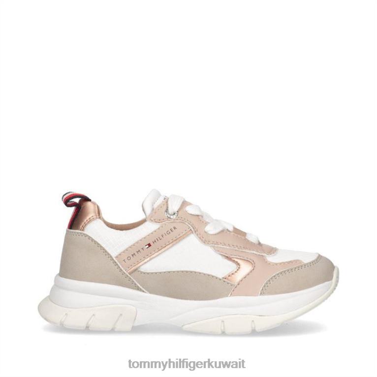 بيج/وردي A167 Tommy Hilfiger خالد مكتنزة المدربين جونيور 4464419834