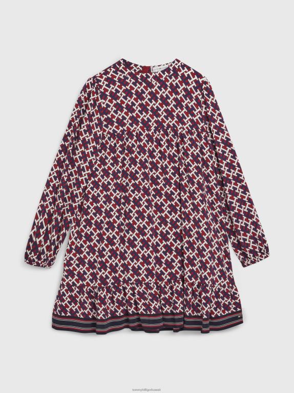 AMD / حرف واحد فقط rwb Tommy Hilfiger فستان للفتيات من عمر 8 إلى 16 سنة بقصة مونوغرام وواسعة 44644397