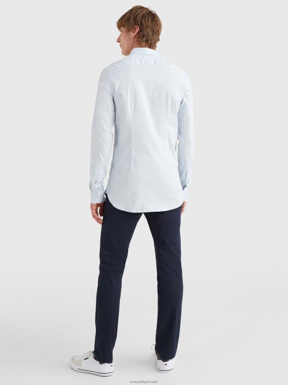 الأزرق الهادئ Tommy Hilfiger 1985 قميص بوليجين أساسي بقصة ضيقة 446441246