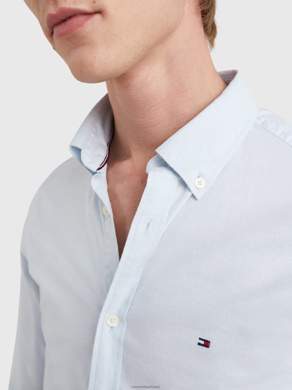 الأزرق الهادئ Tommy Hilfiger 1985 قميص بوليجين أساسي بقصة ضيقة 446441246