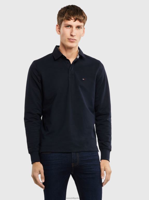 سماء الصحراء Tommy Hilfiger 1985 قميص الرجبي ذو المقاس العادي الأساسي 446441279