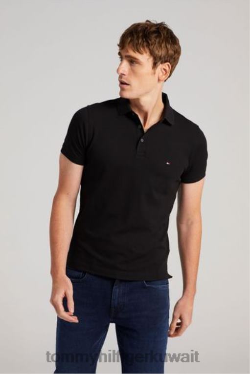 أسود Tommy Hilfiger كور 1985 سليم بولو 446442994