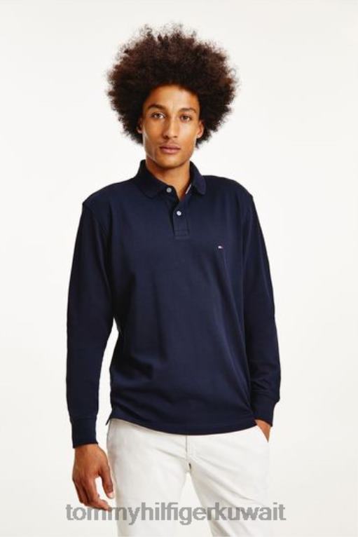 أزرق Tommy Hilfiger 1985 قميص بولو بأكمام طويلة 446443255