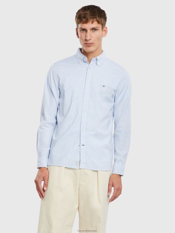 كوبنهاجن أزرق/أبيض Tommy Hilfiger 1985 قميص مخطط أكسفورد المرن 44644958