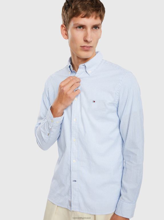 كوبنهاجن أزرق/أبيض Tommy Hilfiger 1985 قميص مخطط أكسفورد المرن 44644958