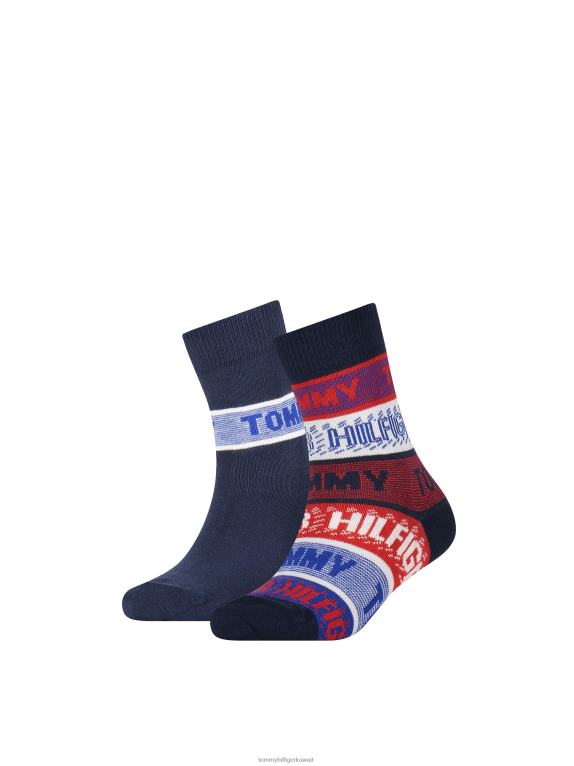 تومي الأصلي Tommy Hilfiger عبوة من 2 جوارب مخططة للأطفال 44644178