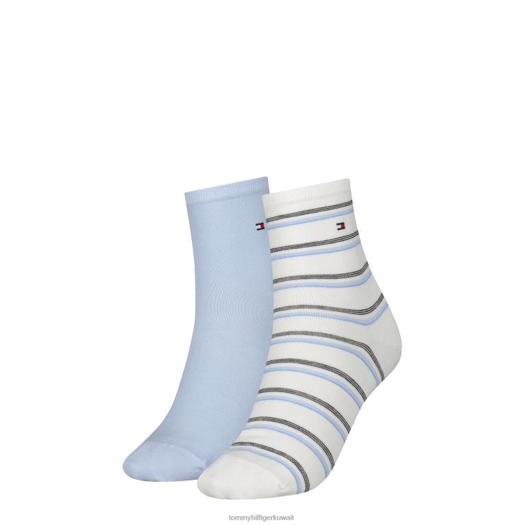 أزرق Tommy Hilfiger عبوة من 2 جوارب قصيرة مخططة على شكل جزيرة 446441908
