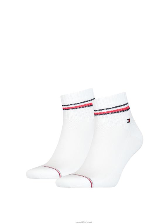 أبيض Tommy Hilfiger عبوة من 2 جوارب أيقونية بطول ربع 446441921