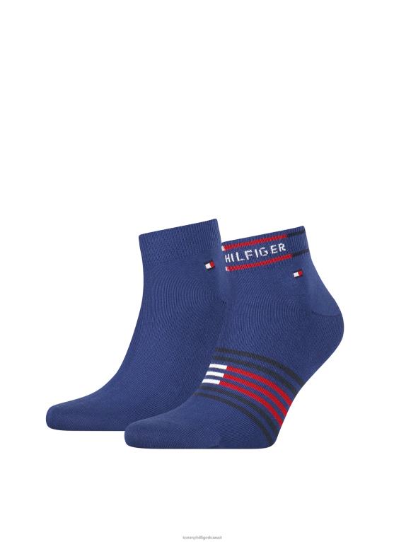 أعماق زرقاء Tommy Hilfiger عبوة من 2 جوارب بريتون مخططة بطول ربع 446441922