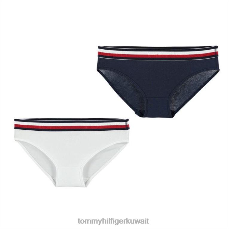 البحرية / الأبيض Tommy Hilfiger تومي 2 حزمة ملخصات 4464420669