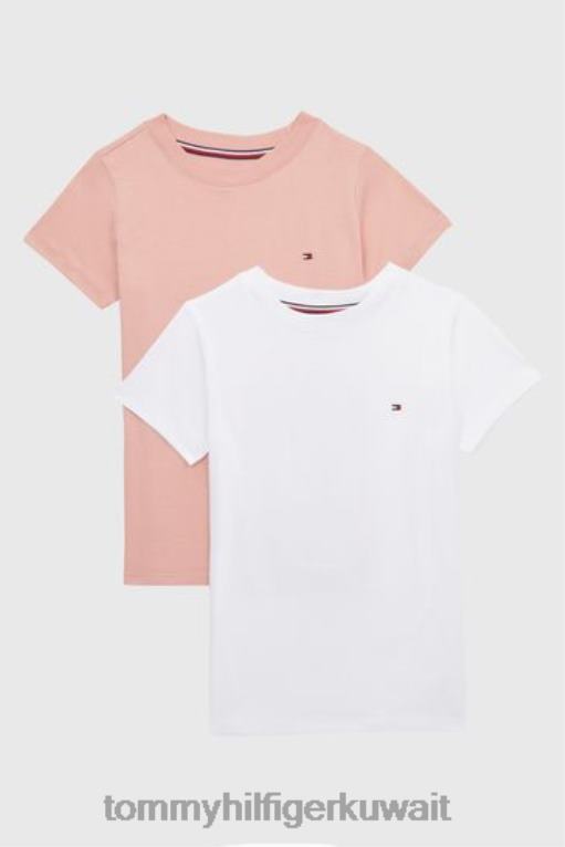 أبيض Tommy Hilfiger تيشيرتات قطنية طويلة الأكمام - عبوة من 2 قطعة 446443617