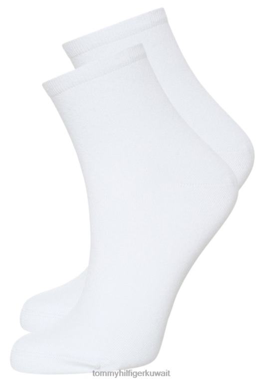 أبيض Tommy Hilfiger جوارب قصيرة كاجوال للسيدات، عبوة من 2 جوارب 446444135