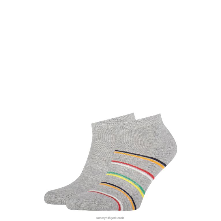 مزيج الرمادي Tommy Hilfiger عبوة من 2 جوارب رياضية مخططة 44644563