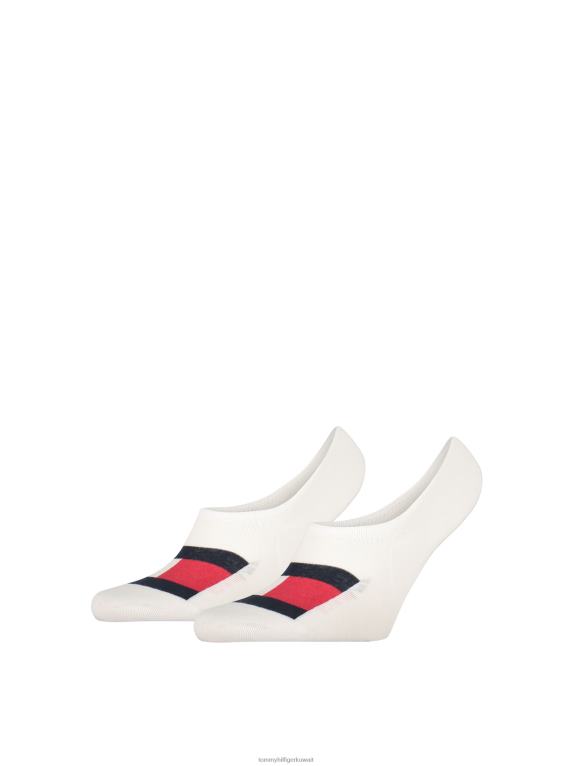 أبيض Tommy Hilfiger عبوة من 2 جوارب قدم بطبعة علم 44644577