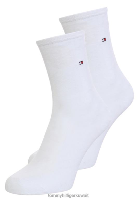أبيض Tommy Hilfiger جوارب نسائية كاجوال، عبوة من 2 جوارب باللون الأبيض 446446757