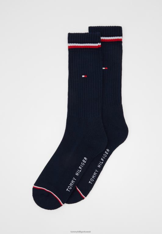 البحرية المظلمة Tommy Hilfiger جوارب أيقونية للرجال، عبوة من 2 جوارب 446446778