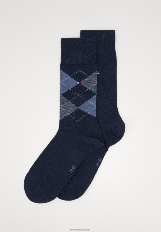جينز Tommy Hilfiger الرجال تحقق من 2 حزمة من الجوارب 446446969