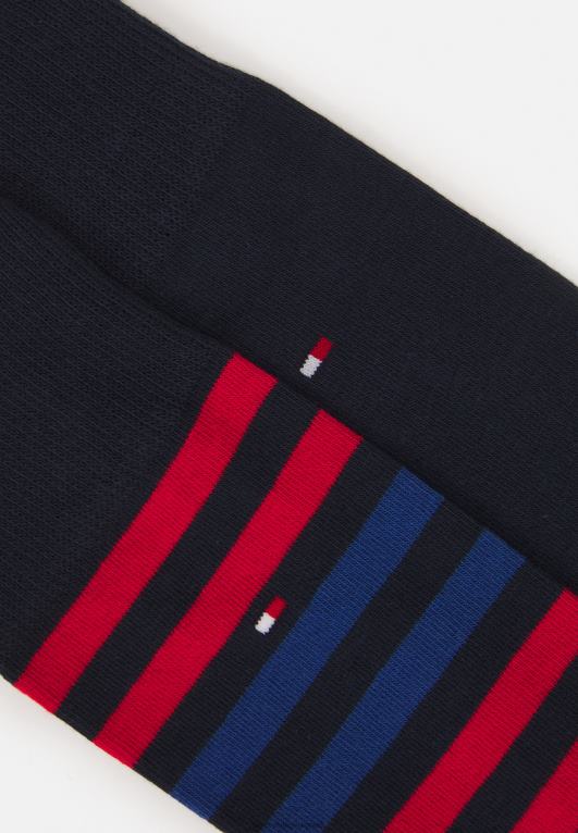 أزرق أحمر Tommy Hilfiger جورب ثنائي الخطوط، عبوة من 2 جوارب 446447045