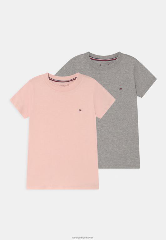 وردي شاحب/رمادي فاتح Tommy Hilfiger عبوة من 2 تي شيرت أساسي 446447876