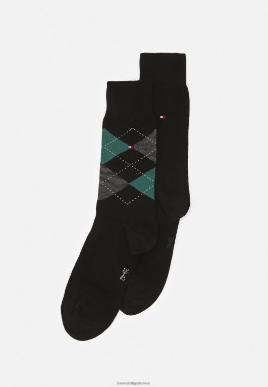 البحر الأخضر Tommy Hilfiger الرجال تحقق من 2 حزمة من الجوارب 446448953