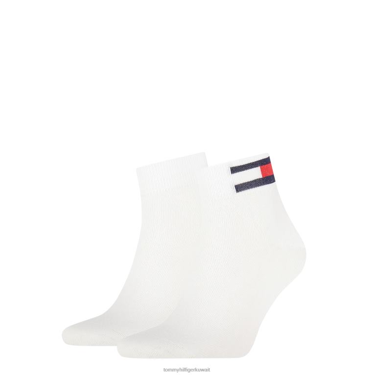 أبيض Tommy Hilfiger عبوة من 2 جوارب بربع العلم 44644936
