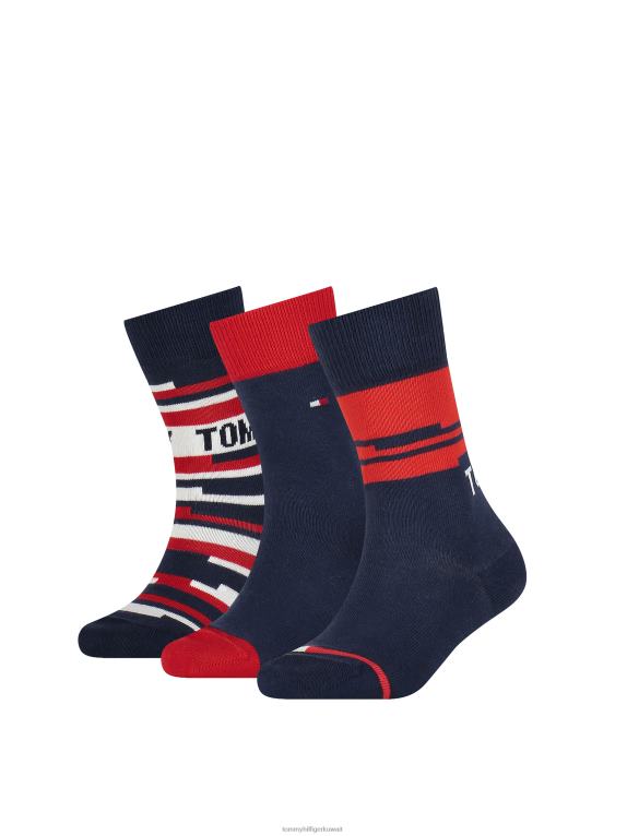 تومي الأصلي Tommy Hilfiger عبوة من 3 جوارب للأطفال من جيفت بوكس 44644163
