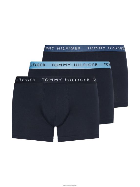سماء الصحراء / أزرق بترولي / أزرق ملون Tommy Hilfiger 3-حزمة جذوع أساسية 446441744