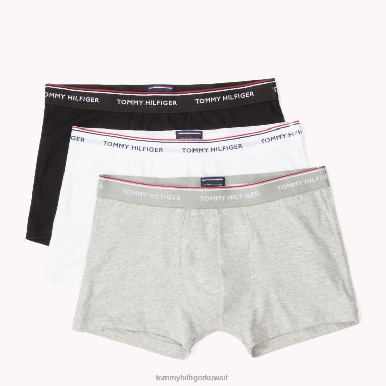 هيذر أسود/رمادي Tommy Hilfiger عبوة من 3 سراويل قطنية مطاطية 446441748