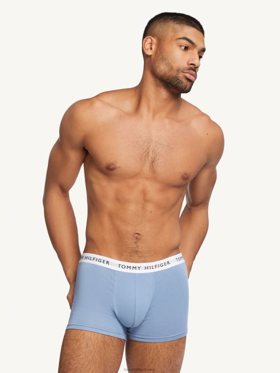 سماء الصحراء / أزرق بترولي / أزرق ملون Tommy Hilfiger 3 قطع من سراويل الخصر ذات الشعار 446441750