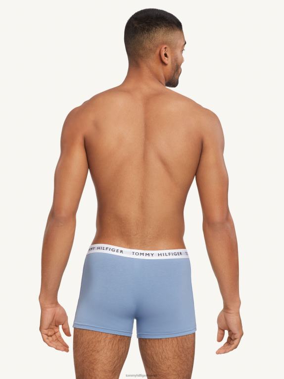 سماء الصحراء / أزرق بترولي / أزرق ملون Tommy Hilfiger 3 قطع من سراويل الخصر ذات الشعار 446441750