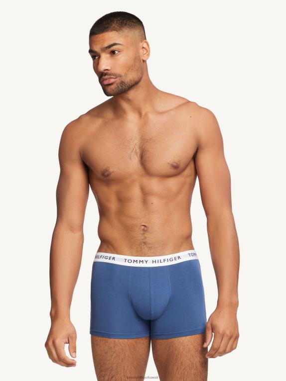 سماء الصحراء / أزرق بترولي / أزرق ملون Tommy Hilfiger 3 قطع من سراويل الخصر ذات الشعار 446441750