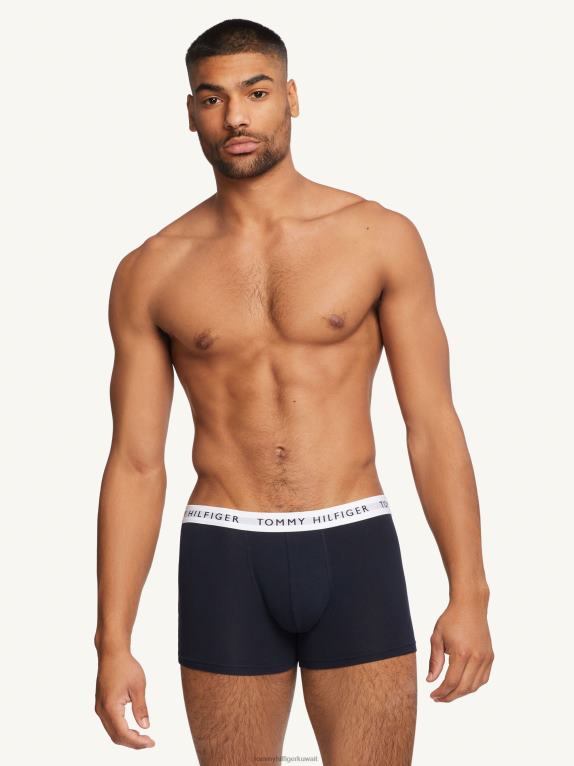 سماء الصحراء / أزرق بترولي / أزرق ملون Tommy Hilfiger 3 قطع من سراويل الخصر ذات الشعار 446441750