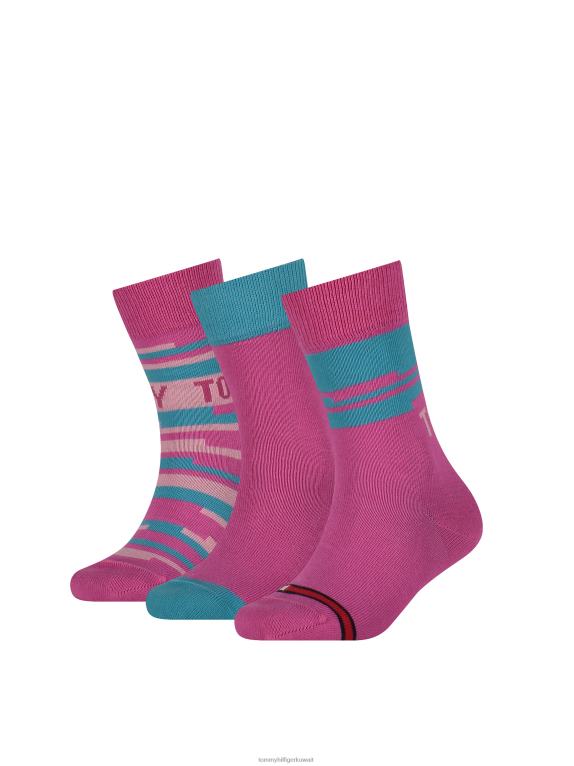لون القرنفل Tommy Hilfiger عبوة من 3 جوارب للأطفال من جيفت بوكس 44644185