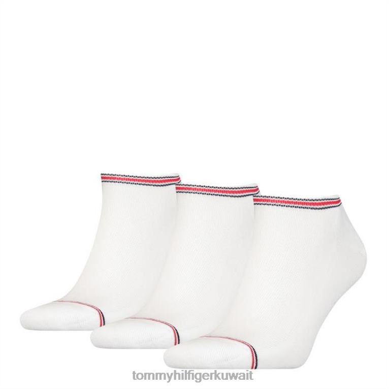 أبيض Tommy Hilfiger عبوة من 3 جوارب رياضية للرجال 4464420080