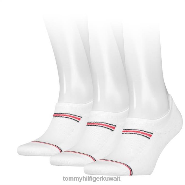 أبيض Tommy Hilfiger عبوة من 3 جوارب رياضية للرجال 4464420152