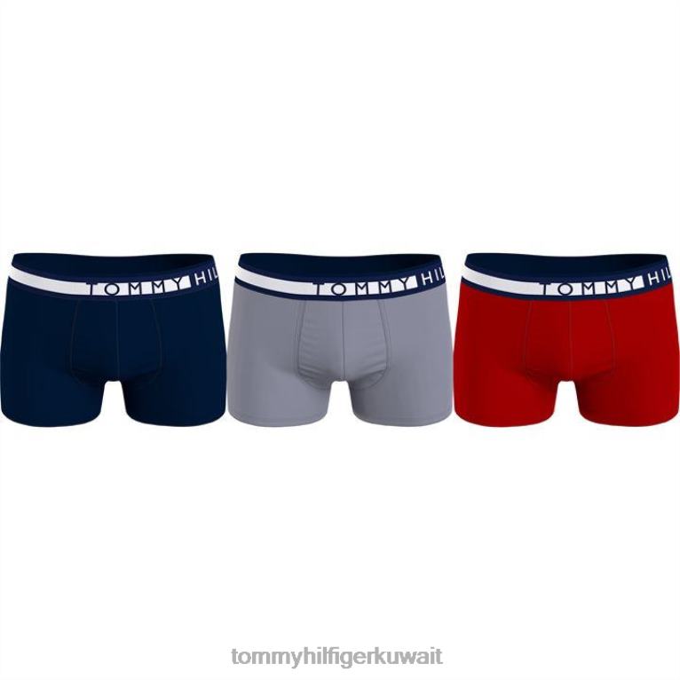 البحرية / الأحمر / الرمادي Tommy Hilfiger 3 قطع من حقائب الشعار 4464420313