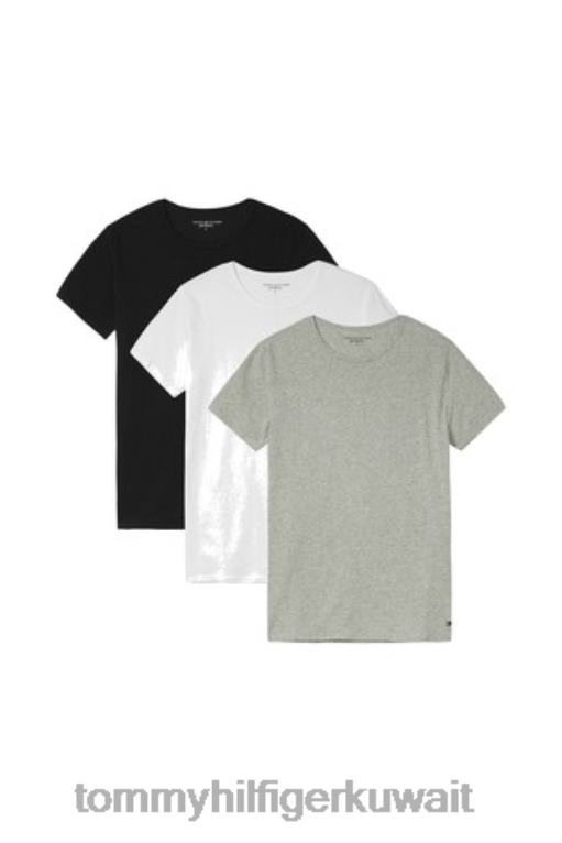 أسود / أبيض / رمادي Tommy Hilfiger تيشيرتات صالة فاخرة - عبوة من 3 قطع 446443324